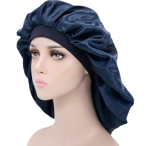 Large Sleep Bonnet Navy Blue