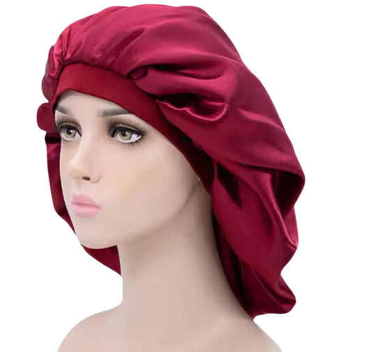 Large Sleep Bonnet Red Wine